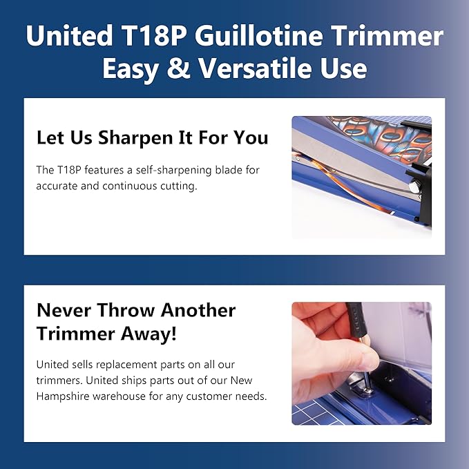 United Office Products T18P Professional Guillotine Paper Trimmer, Sturdy Metal Base, 18" Cut Length, 40 Sheet Capacity, Paper Cutter for Offices, Schools and Crafts-DeskLoop Office