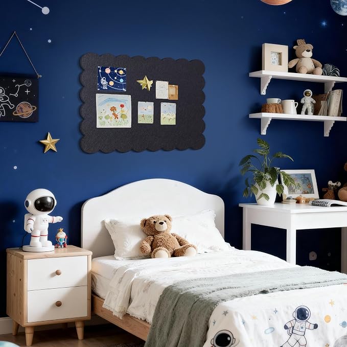 Lightomorrow Scalloped Bulletin Board, 36 x 24 Inches Felt Pin Board - Image 5