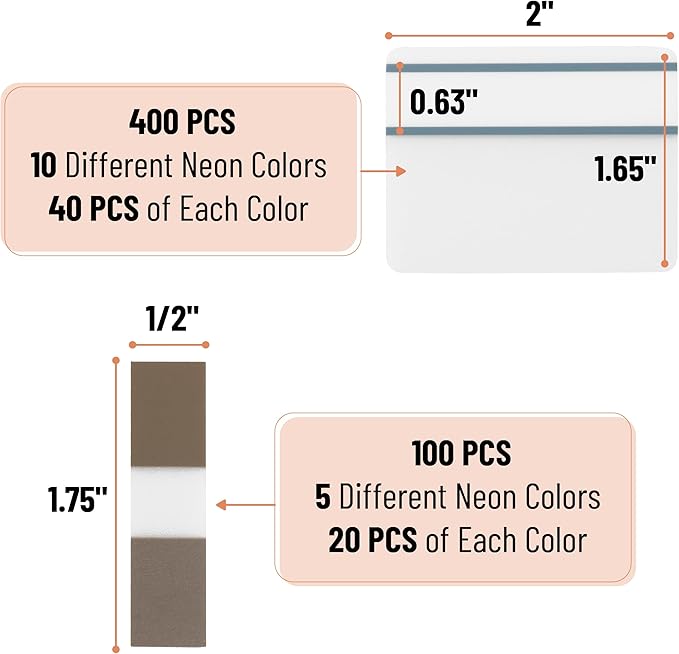 Mr. Pen- Sticky Index Tabs, 500 Pcs, 21 Sets, Colorful Sticky Tabs for Notebooks, Page Markers, Page Tabs for Binders, Page Tabs Sticky Tabs for Books, Notebook Tabs, Book Sticky Tabs for Notebooks-DeskLoop Office
