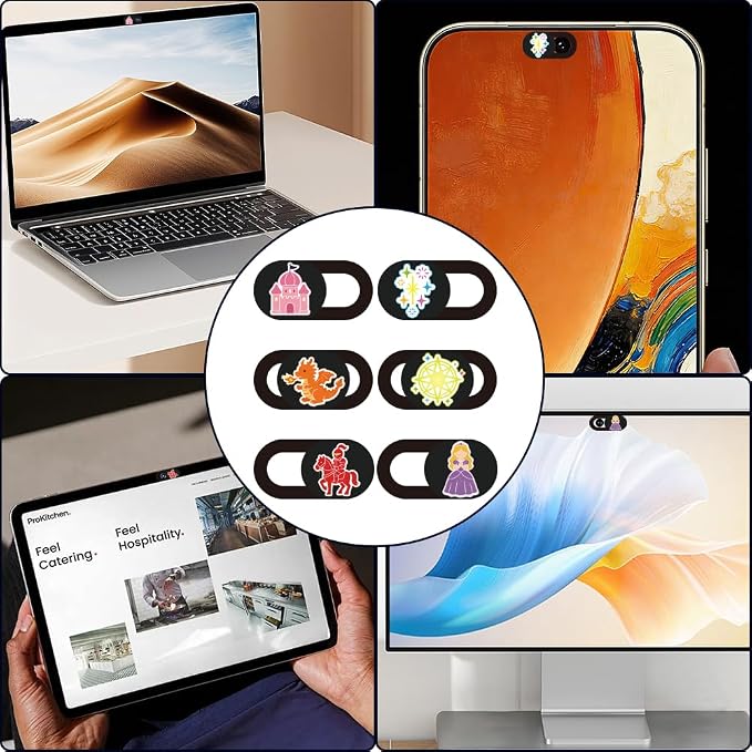 6Pcs 6 Styles Camera Cover Slide Cute 0.04 Inch Privacy Guard Accessories - Image 5