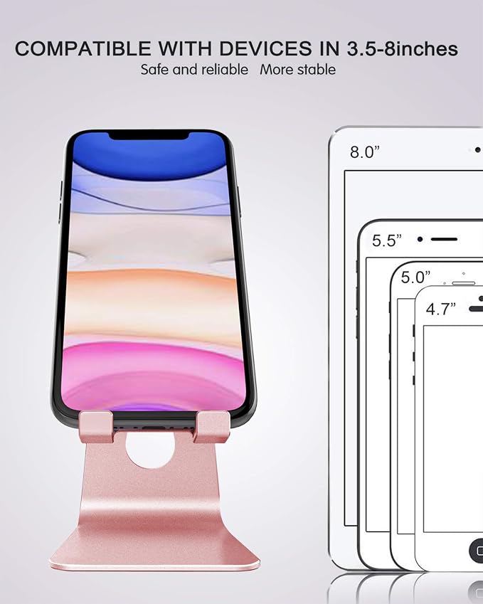 CreaDream Adjustable Cell Phone Stand, Phone Stand, Aluminum Desktop Stand - Image 6