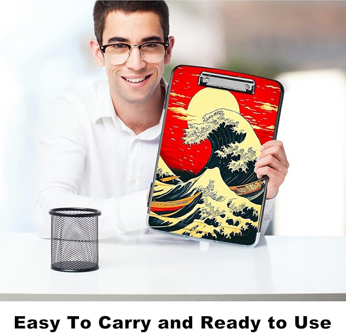 Red Sky Waves A4 Clipboard - Image 6