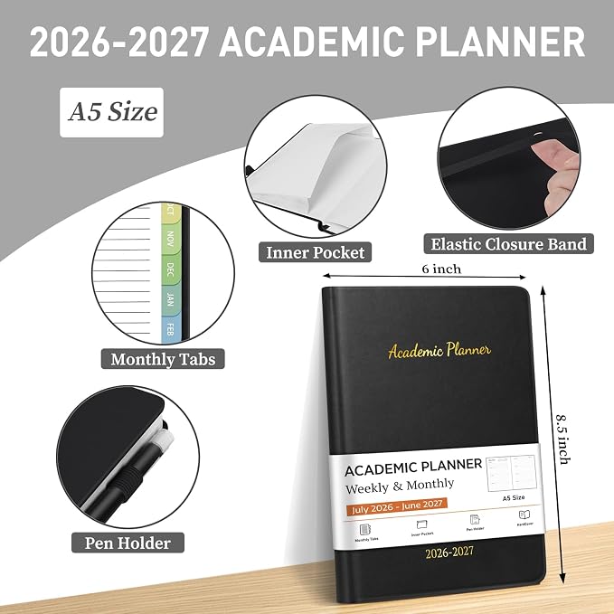 Academic Planner 2026-2027, Weekly and Monthly Academic Year Calendar Planner - Image 2