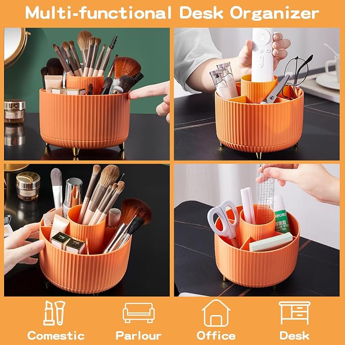 fanado 360° Rotate Makeup Brush Holder Organizer, Makeup Organizers Countertop - Image 3
