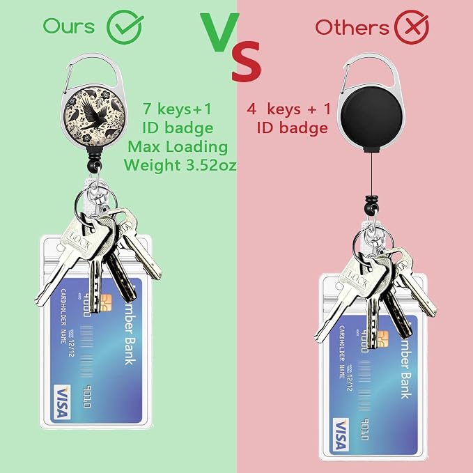Giancomics Crow Lanyards for ID Badges, Badge Holder Retractable Reel Goth | - Image 6