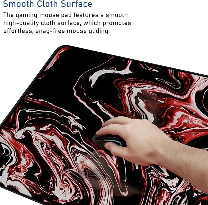Large Extended Mouse Pad with Stitched Edges, Durable Non-Slip Natural Rubber - Image 5