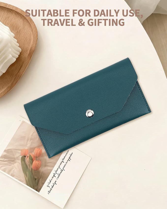 1 Pieces Money Saving Binder, Dark Green PU Leather Cash Envelopes Cash Wallet - Image 6