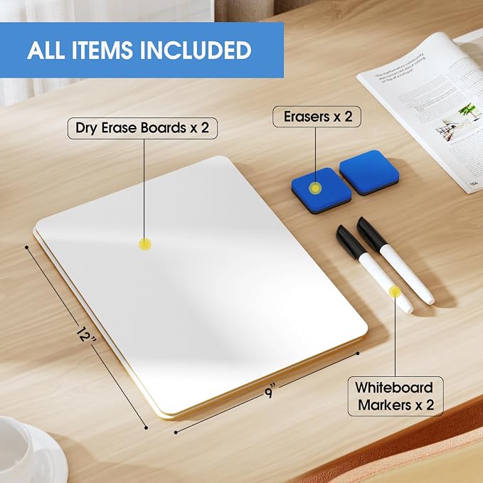 MaxGear Double Sided Dry Erase Board, 2 Pack | Reusable Double Sided Surface - Image 6