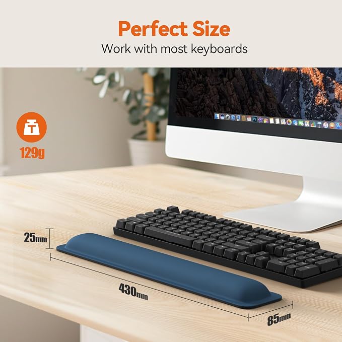 TECKNET Wrist Rest for Computer Keyboard, Thicken Memory Foam Wrist Support Pad - Image 6