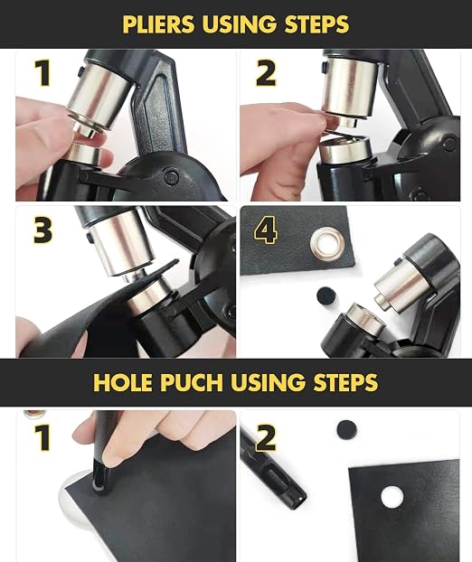 HAPDEN Grommet Tool Kit with Bag, 1/2 inch Handheld Eyelet Kit Manual Grommet - Image 2