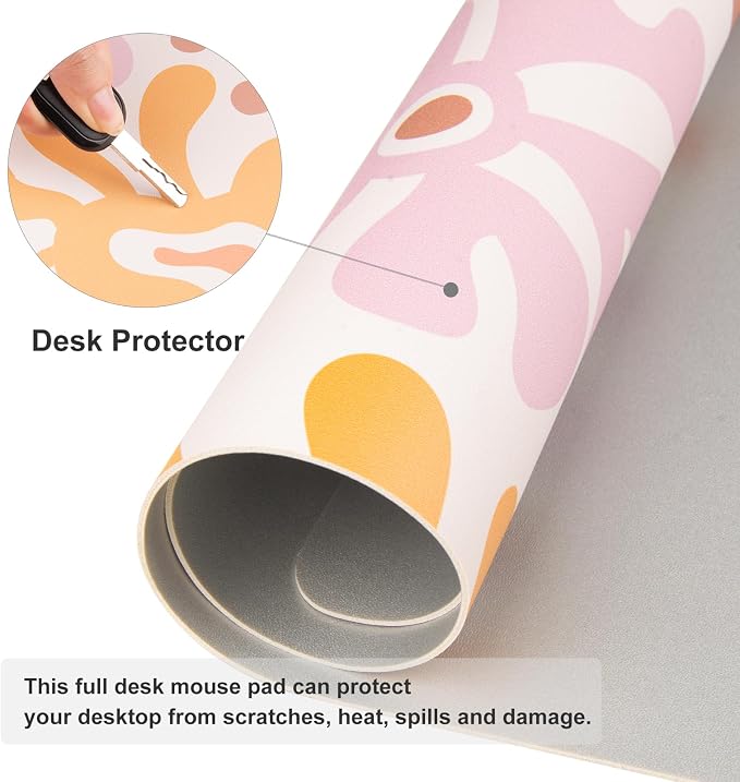 Colorful Star Large Mouse Pad, PU Leather Waterproof Desk Mat, Computer Gaming - Image 4