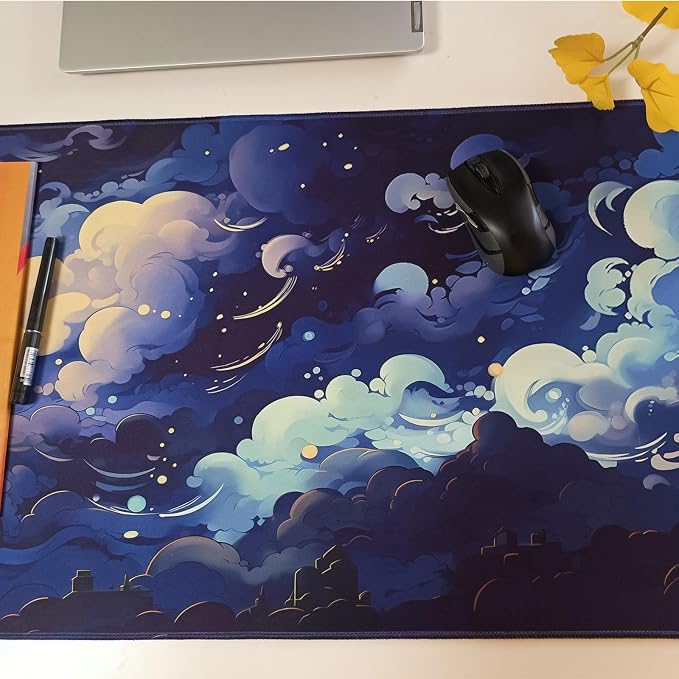 Pastel Large Mouse Pad Blue Desk Mat Aesthetic Sky Kawaii Gaming Mouse Pad XXL - Image 5