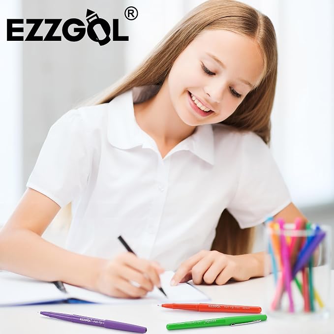 Ezzgol 30 Colors Felt Tip Pens, 30 Pack, 0.7mm Premium Medium Fine Point - Image 6