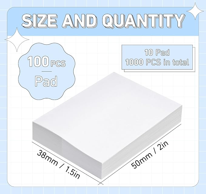 White Sticky Notes 1.5 x 2 in, 10 Pads Small Self-Stick Notes, 100 Sheets/Pad - Image 2