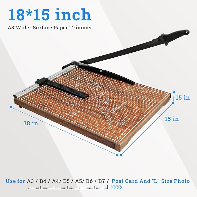 A3 Guillotine Paper Cutter Trimmer, 10-12 Sheets Capacity - Image 3