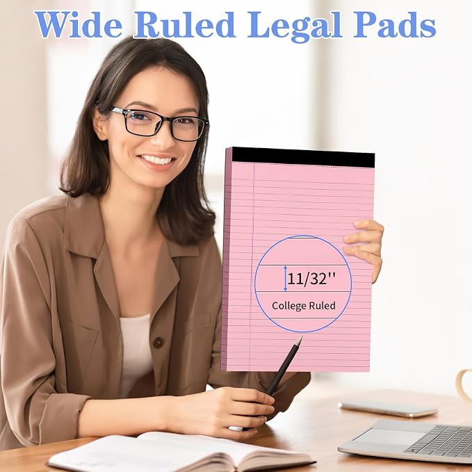 WINKIO Colored Legal Pads, 3 Pack Writing Pads 8.5 x 11 inch, Micro Perforated - Image 4