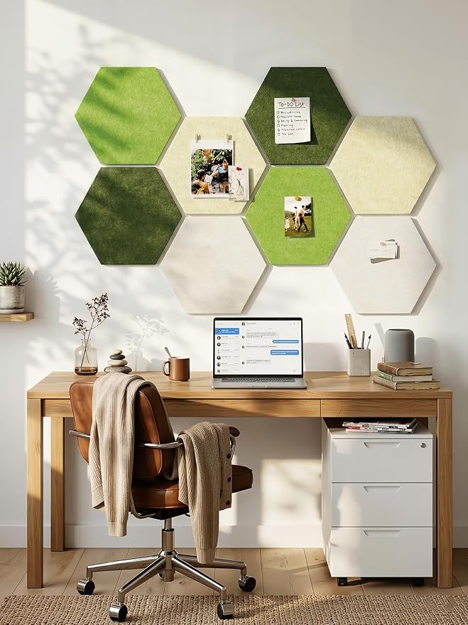 8 Pack Hexagon Felt Bulletin Board Tiles - Image 6
