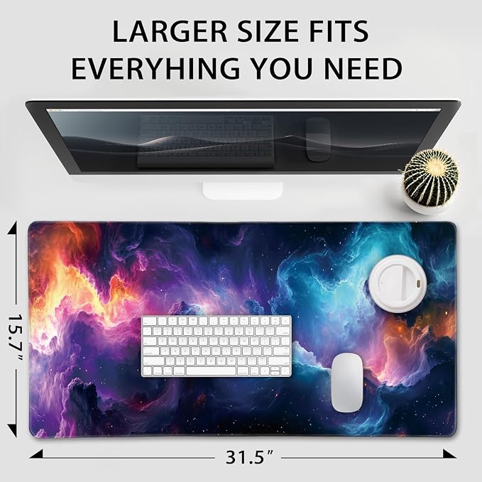 Large Gaming Mouse Pad 31.5"x15.7"｜XXL Desk Mat, Non-Slip Rubber Base & - Image 4