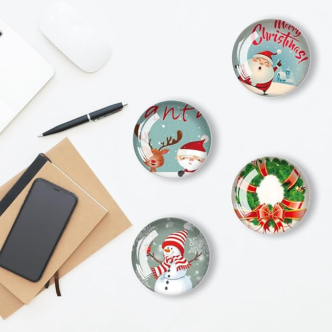 Christmas Refrigerator Magnets 12Pcs Glass Strong Magnetic Refrigerator Magnet Fridge Sticker,Crystal Fridge Magnets Decoration for Crafts,Strong Fridge Magnets for Kitchen, School-DeskLoop Office
