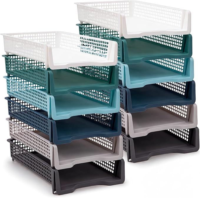 Geetery Set of 12 Turn in Trays Classroom Plastic Trays by Geetery