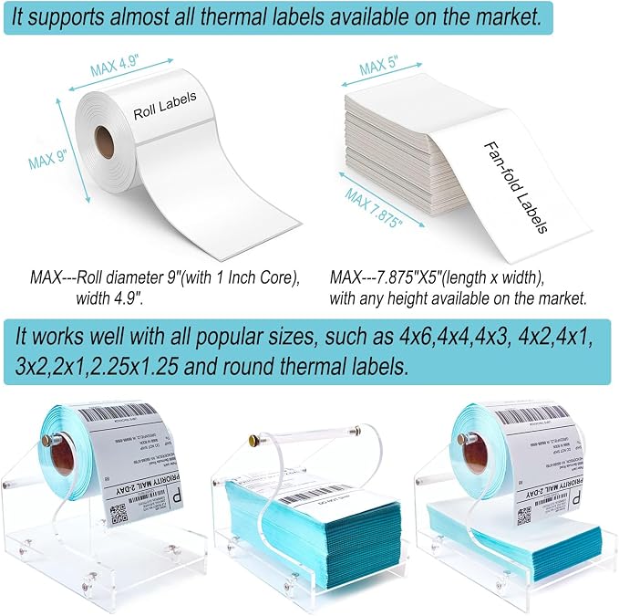 ChanQnTon Acrylic Label Holder for Thermal Printer, Rolls and Fan-fold Thermal - Image 5