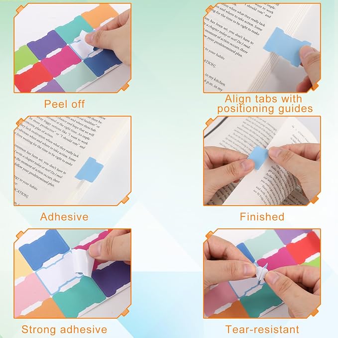 30 Sheets/360 Pieces Sticky Index Tabs, Double Sided Book Page Markers Mark - Image 5