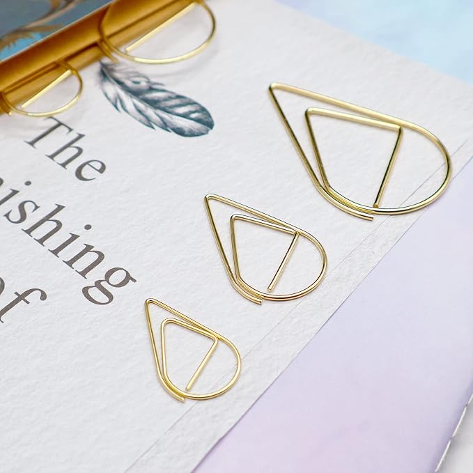DEEDYGO 250 PCS Gold Paper Clips, Teardrop Paperclips, 1 Inch | Cute, Stainless - Image 5