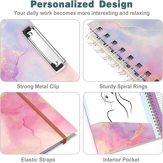 Hongri Clipboard Folio with Refillable Lined Notepad, 8.5 x 11 Folders with - Image 6