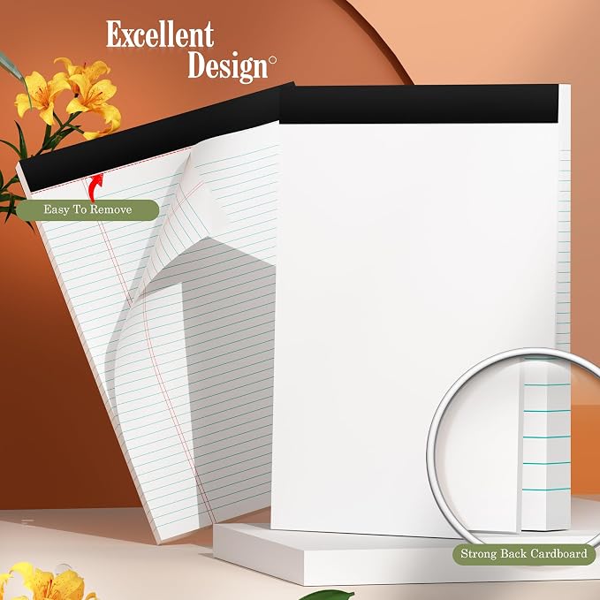 Note Pads 8.5 x 11 Legal Pads 8 Pack Writing Pads Notepads Narrow Ruled Pads of - Image 4