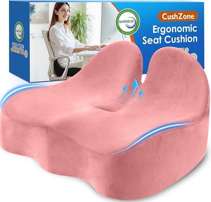 CushZone Seat Cushion, Memory Foam Office Chair Seat Cushion by CushZone