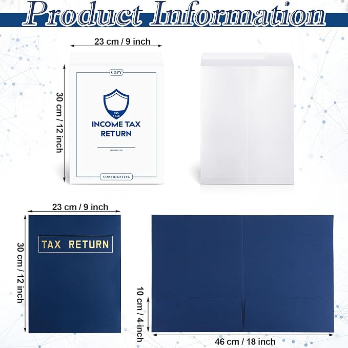 Kosiz 100 Pcs Tax Return Folders and Tax Return Envelopes Bulk 9 x 12 Inch 2 - Image 2