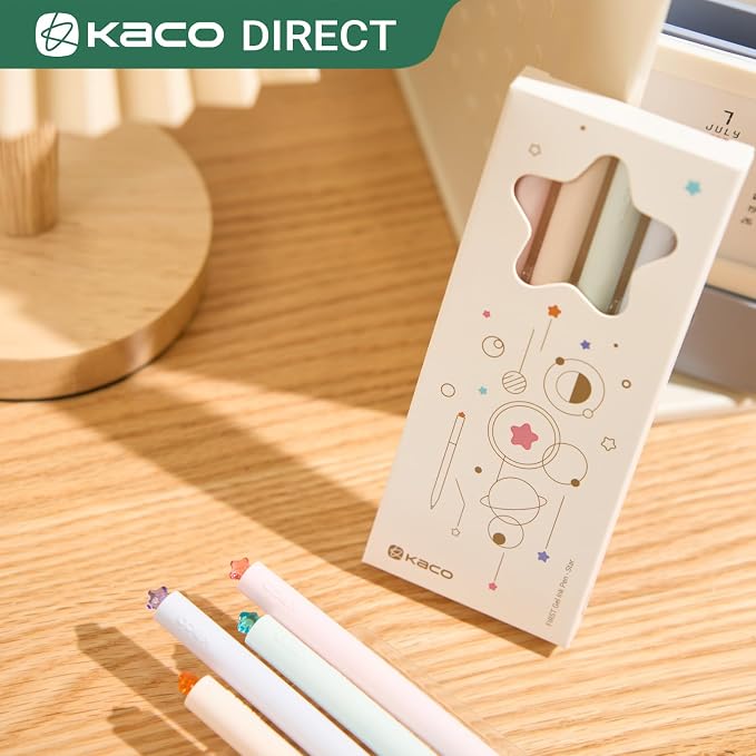 Kaco FIRST Gel Pens Cute Stationery Black Ink, 0.7 mm Medium Point, Aesthetic - Image 3