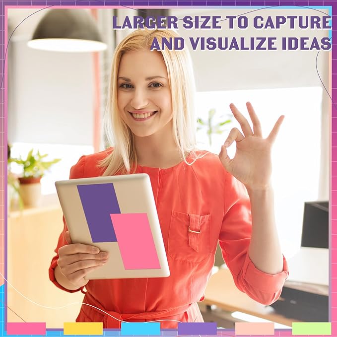 Kajaia 24 Pads Full Adhesive Sticky Notes Colorful Sticky Notes Adhesive Memo Self Stick Pads Easy to Post for Office Home School Meetings Supplies 6 Pastel Colors 80 Sheets/pad(3x5 Inches)-DeskLoop Office