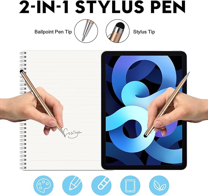 15 Pack Stylus Pens for Touch Screens Stylus Pen Compatible with Phone Tablets Kindle and Black Ink Ballpoint Pens-2 in 1 Stylists pens for Touch Screens-DeskLoop Office