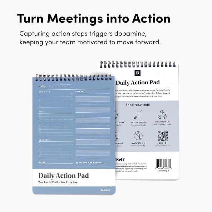 BestSelf Co. Daily Action Pad 60 Sheets – 120 GSM Paper, Ring-Bound Work - Image 5