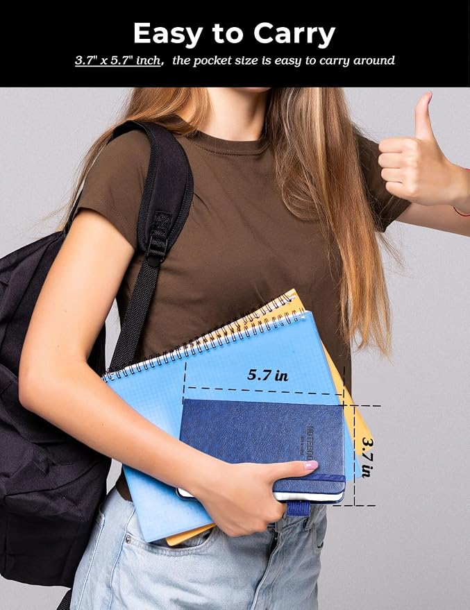 AISBUGUR Pocket Notebook Small Notebook 2-Pack, 3.7" x 5.7" Pocket Notebooks - Image 5