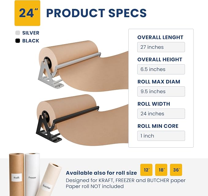 DIY Crew 24 Inch Paper Roll Dispenser and Cutter - Image 5