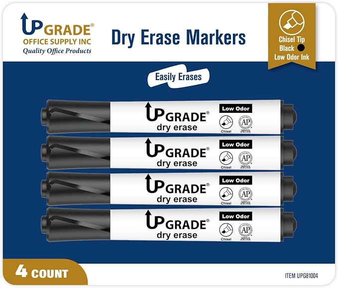 Upgrade Office Supply Dry Erase Markers, Chisel Tip - Image 2