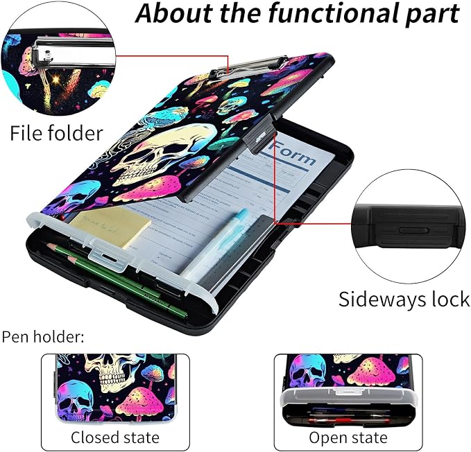 File Clipboard Storage with Pen Holder High Capacity Plastic Nursing Clipboards - Image 5