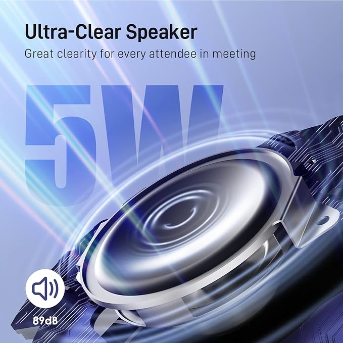 EMEET Conference Speaker and Microphone w/8 Mics, 360° Voice Pickup, Noise Reduction, Bluetooth/USB/Dongle Speakerphone for 10 People w/Daisy Chain for 18, Compatible w/Leading Platforms, 2024 Version