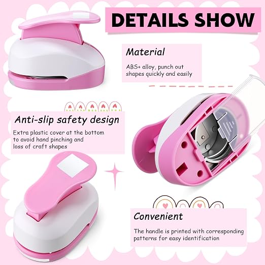 CHENGU 3 Pack Square Craft Hole Punch Corner to Corner 2, 1 and 5/8 Inch Punch - Image 3
