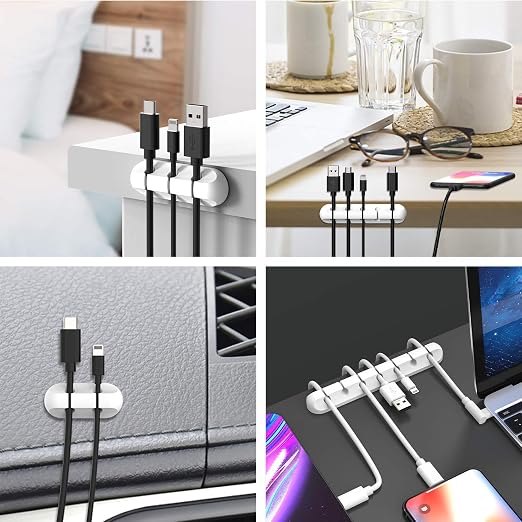 INCHOR White Cable Clips, Cord Organizer Cable Management, Cable Organizers USB - Image 7