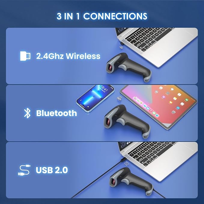 Eyoyo 2D 1D Wireless Barcode Scanner - Image 2