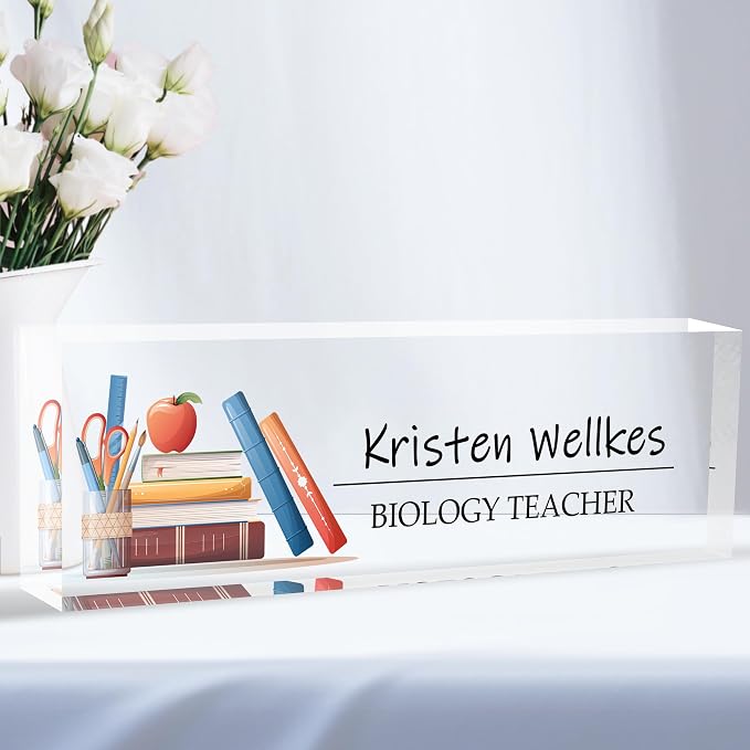 Custom Desk Name Plate Personalized, Acrylic Name Plates by Flpoxzd