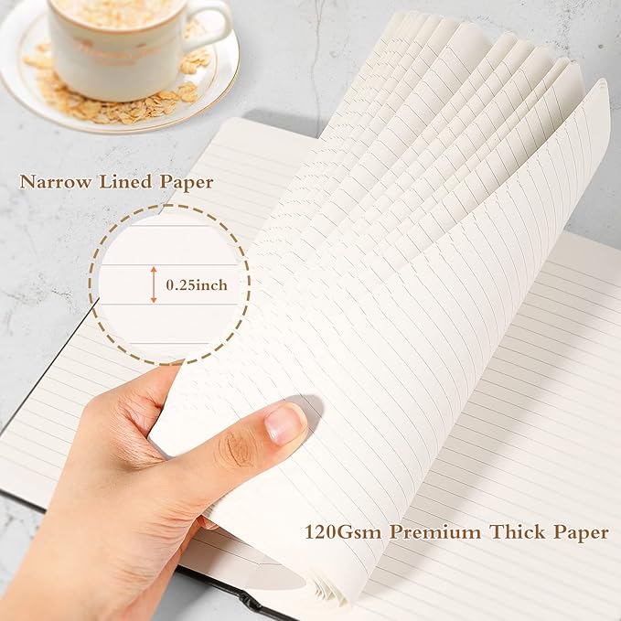 Huhuhero Notebooks Journal, Ruled Notebook, Premium Thick Paper Lined Journal, Black Hardcover Notebook for Office Home School Business Writing Note Taking Journaling, 5"×8.25" (12, Black)-DeskLoop Office