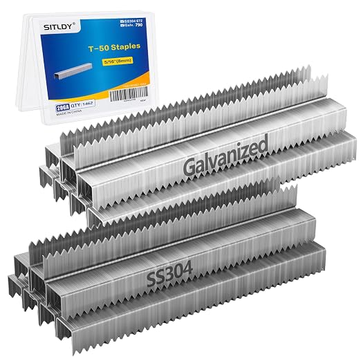 Heavy Duty T-50 Staples 5/16 inch Length 1462-Count, 3/8" Crown Beveled by SITLDY