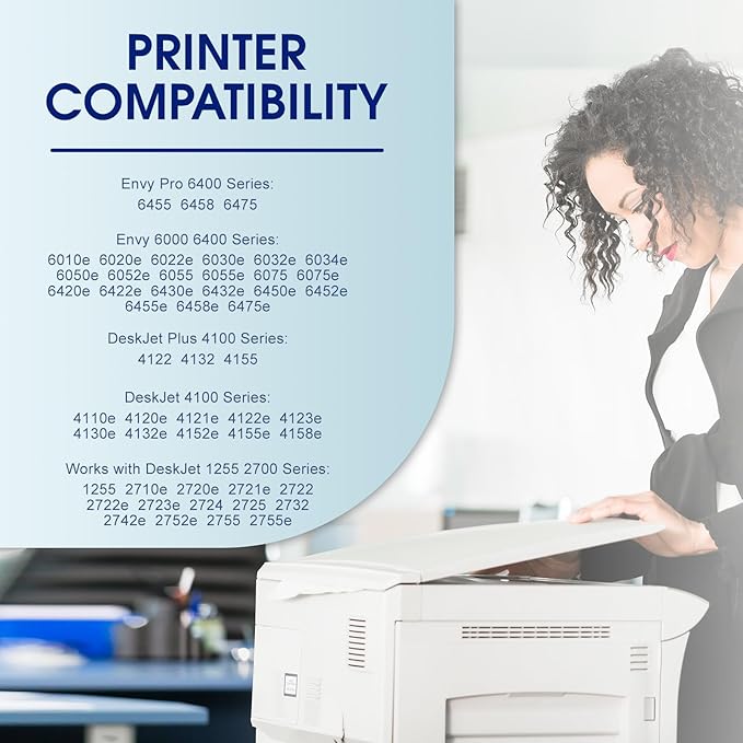 67XL 67 Ink Cartridges Black/Color Combo Pack Compatible for HP Ink 67 67XL Printer Ink Works with Envy 6455e 6400 6155e 6055e 6000 Deskjet 4255e 4155e 4100e 2755e 2700 (Black, Color) 2Pack-DeskLoop Office