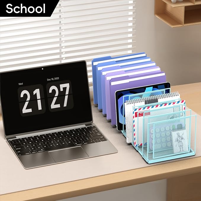 File Organizer for Desk, 11-Section Vertical File Sorter, Paper Holder - Image 9