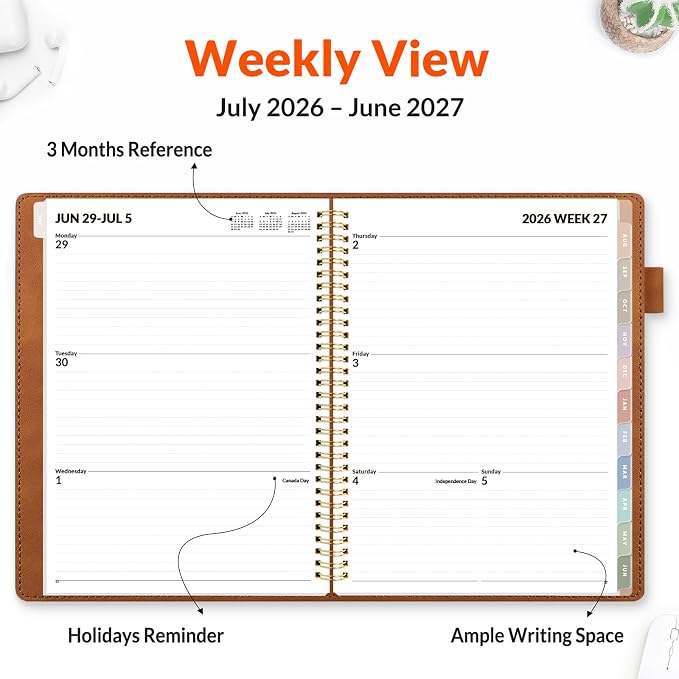 SUNEE 2026-2027 Weekly & Monthly Planner 9"x11.2" - Image 3