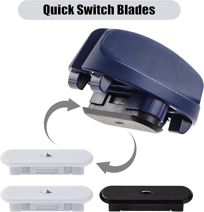 4-Pack Trimmer Replacement Blades for Fiskars Paper Trimmer, Replacement Blade for All Series of Fiskars/Portable&Precision Trimmer,Arts and Crafts,3 Cutting&1 Scoring Blades,a Slider,Blue-DeskLoop Office